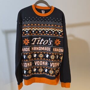 Tito's Black and Orange Crewneck Sweater